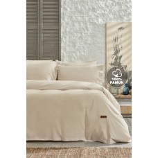 КПБ CIFT KISILIK PLAIN RANFORCE YIKAMALI NEVRESIM TAKIMI - BEJ